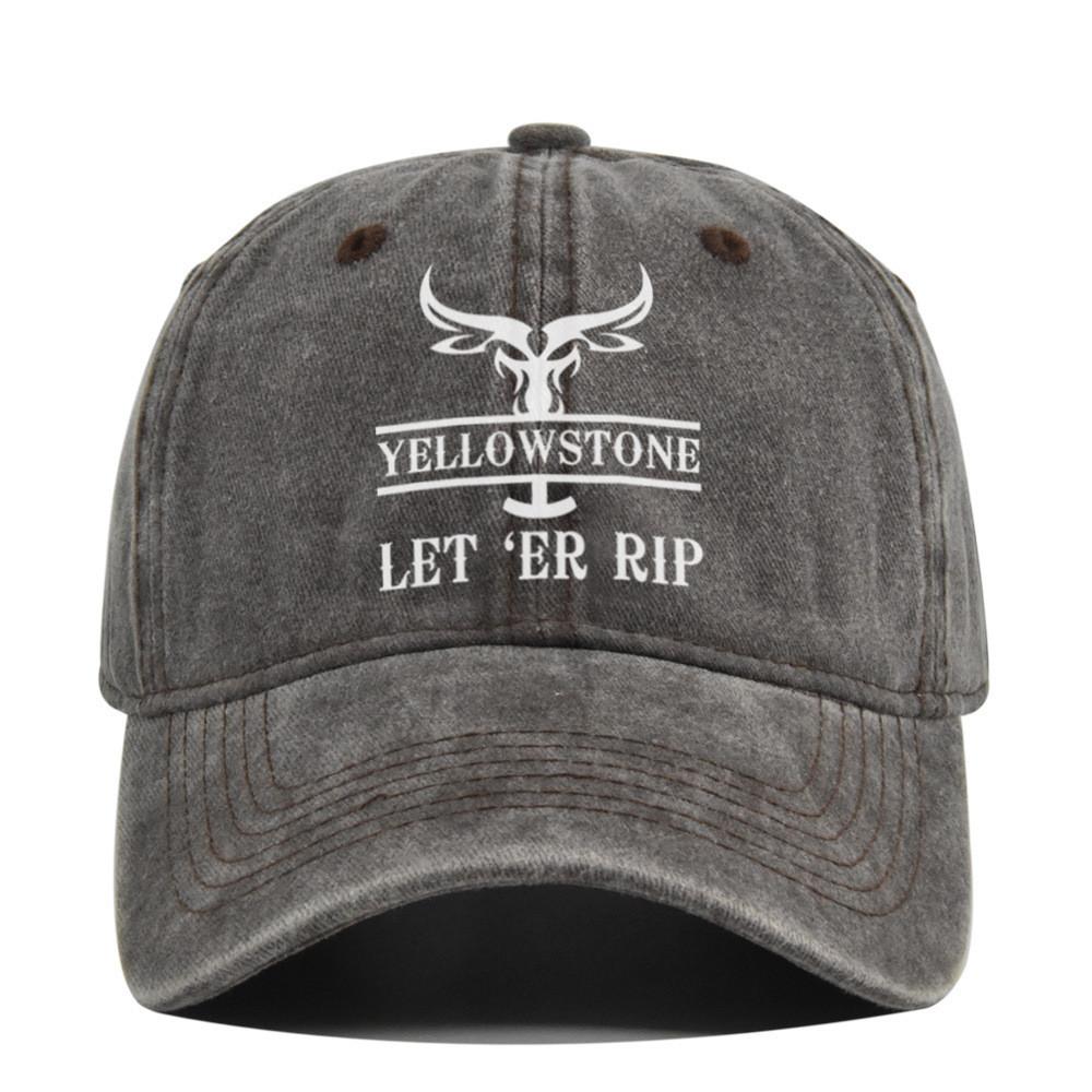 Cap Baseball Retro Printed Peaked Cap Washed Distressed Visor Fashion Cotton