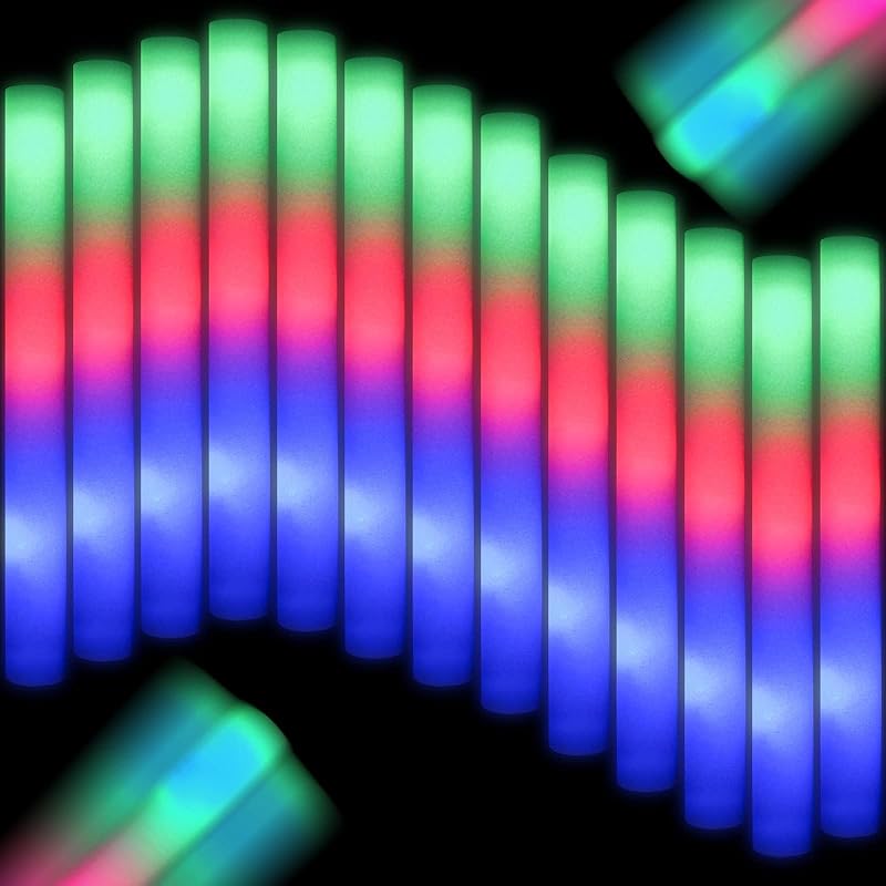 44 PCS Foam Glow Sticks with 3 Modes Colorful Flashing, Foam Light Up Sticks, LED Light Sticks, Glow Sticks Party Pack for New Year, Wedding, Raves,