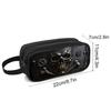 Skull Pattern 3D Cartoon Double- Layered Leather Pencil Case Best School Supplies Gift for Boys/Girls with Handheld Holder