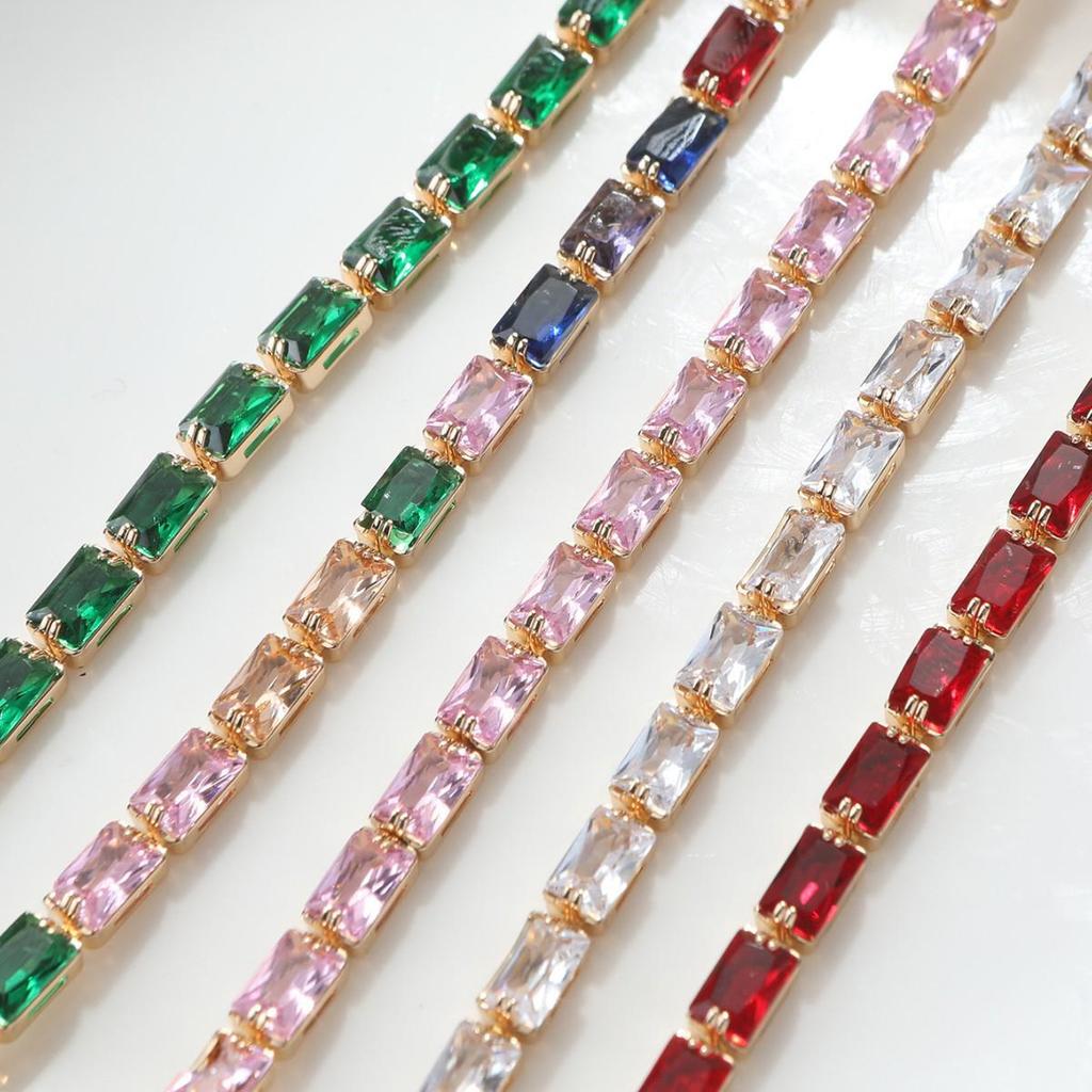 European & American Light Luxury Zircon Tennis Bracelet - Crystal Qixi Gift