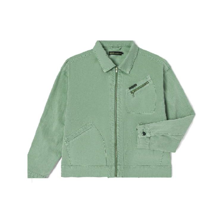 Lee X Randomevent Collaboration Back Spliced Knitted Patch Jacket Unisex Jacket Green LUT005300201690A03715