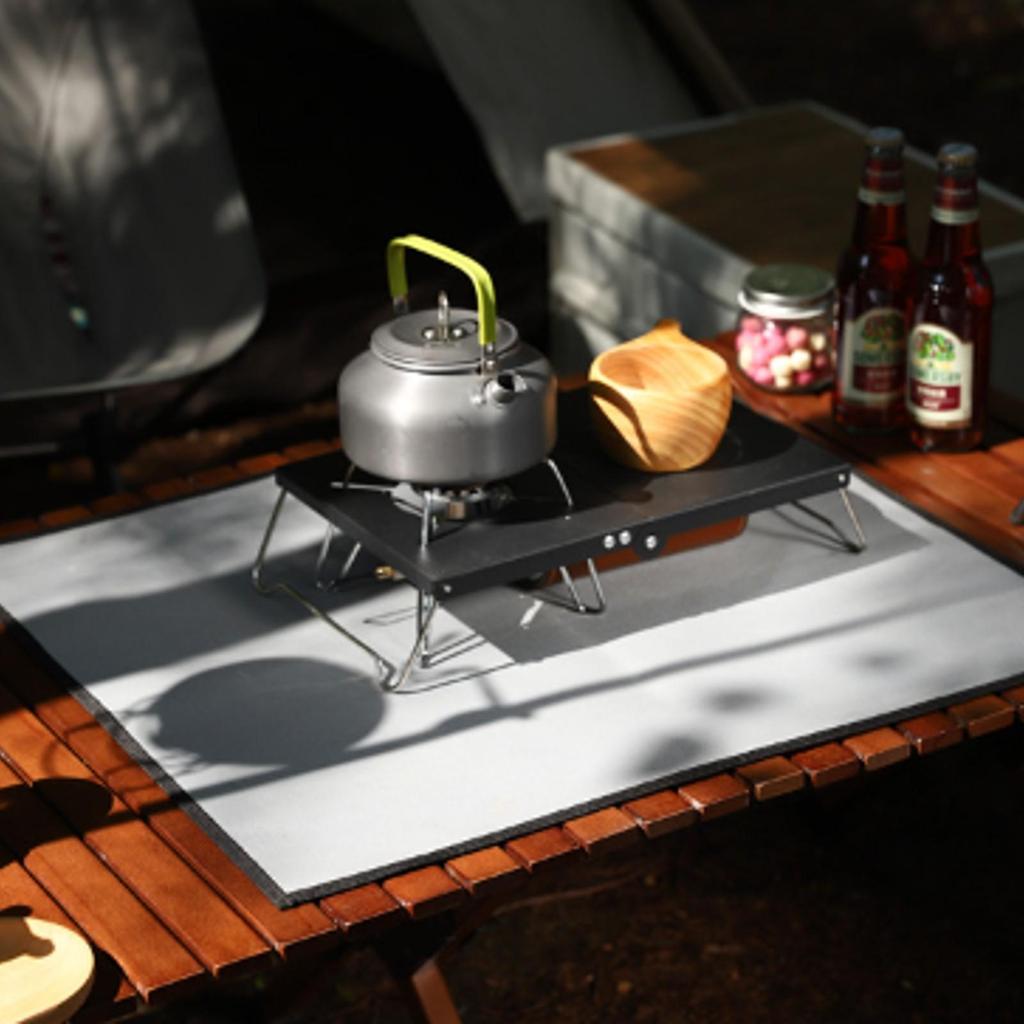 Grill Mat Waterproof Cooktop with Bound Edge Flexible for Picnics