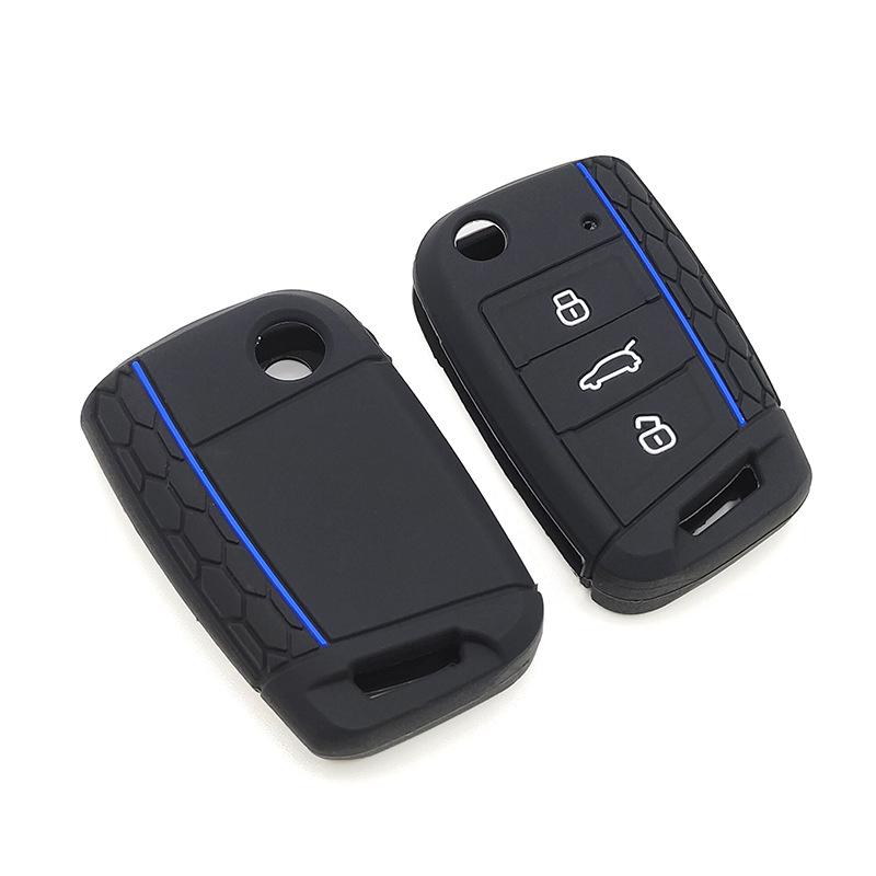 Siliconen autosleutelhoesje voor 17 Volkswagen modellen: Golf 7, Lamando, Tiguan, Touran