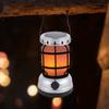 LED Solar Camping Lantern with Handle Rechargeable Retro Camping Light for Emergency Outdoor Camping Hiking Fishing
