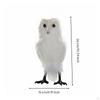 artificial Feathered Owl Figurine Authentic with Feathers Realistic Sculpture for