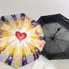 Colorful Butterfly Heart Automatic Opening Folding Umbrella - 8 Bone Iron Frame, Suitable for Fans, Travel, Daily Use, Festive Gift1121001a