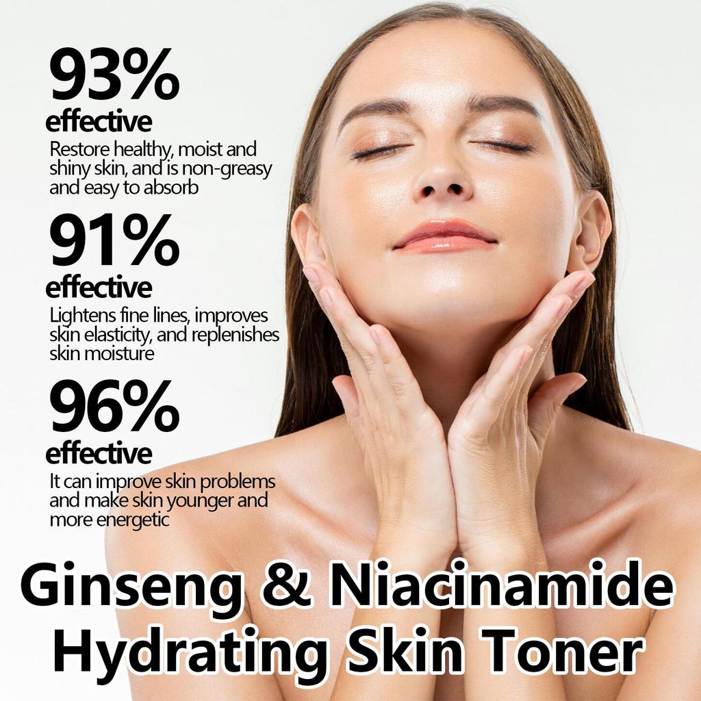 Toner Viso al Ginseng 120ml Restringente Pori Idratante Controllo Sebo Nicotinamide Levigante Schiarente Cura della Pelle del Viso Acqua Tonica