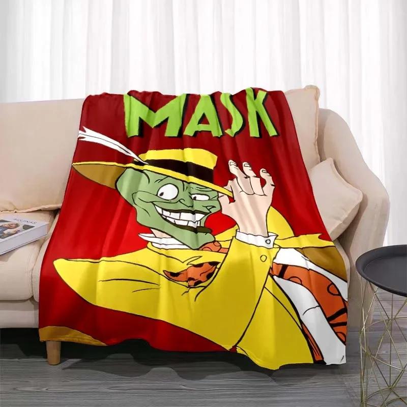 3D MASK Cartoon Blanket Jim Carrey Pattern Bedroom Living Room Home Decoration Picnic Blanket Children's Room Blankets for Beds