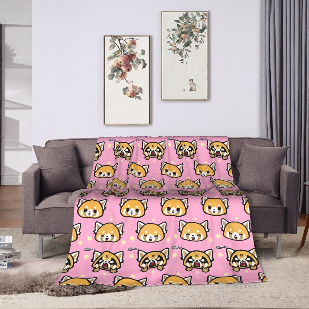 Warm BlanketChild Picnic Aggretsuko Throw Blanket  Flannel Bedspread For Couch Chair Sofa Bed Comfortable Sofa Bed Cover