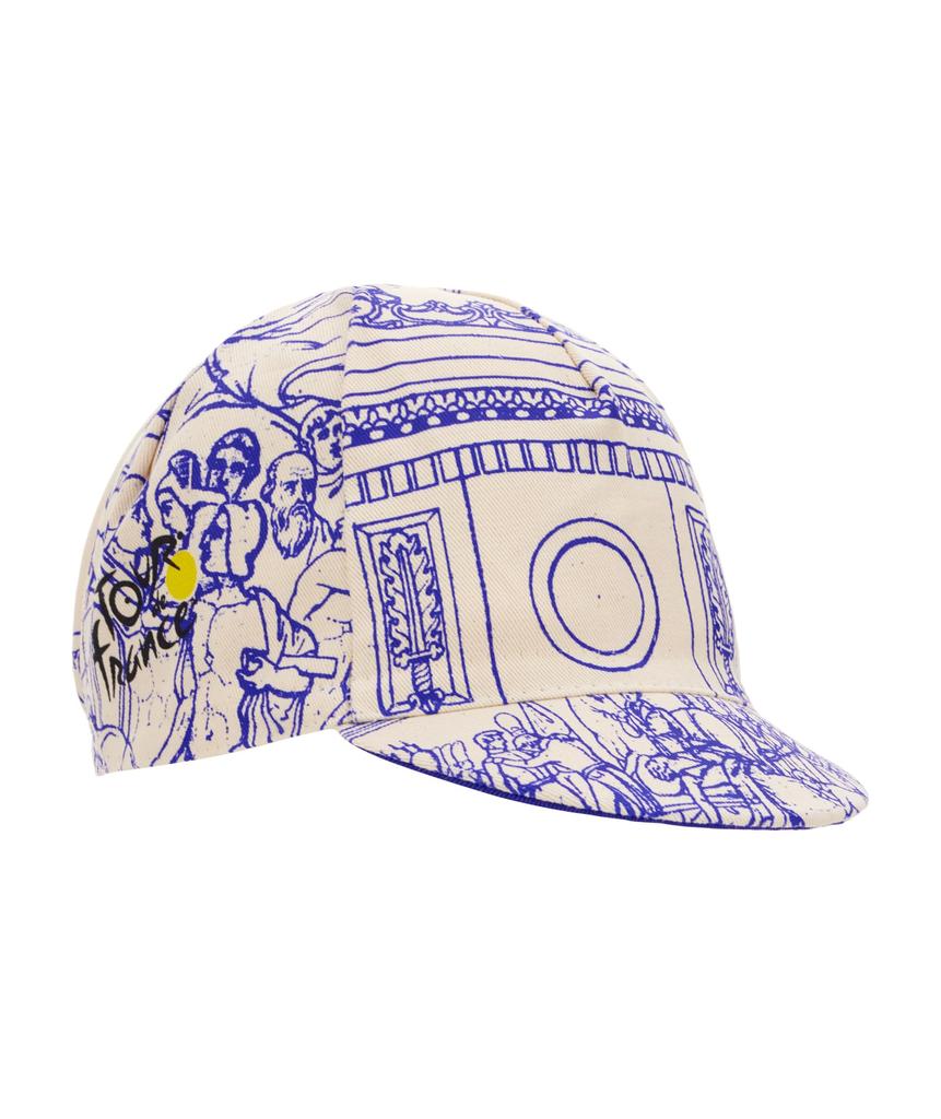 Santini Tour de France 2025 Cap RE460COTARC5TDF White/Blue