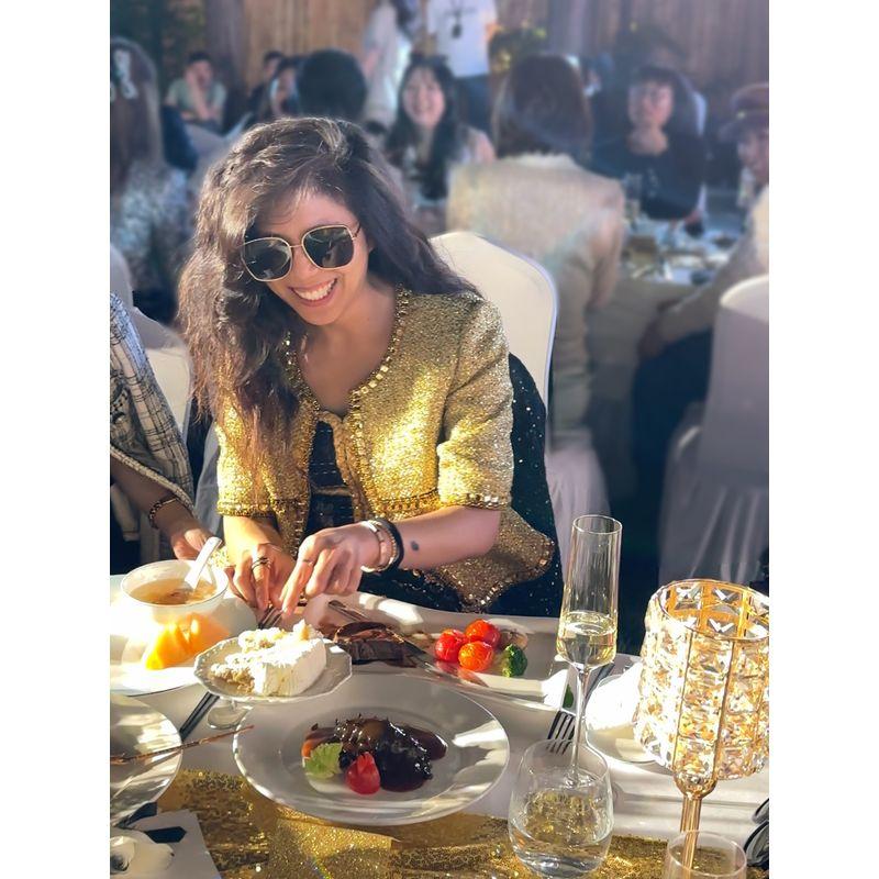 

BNN Third Anniversary Cleopatra Heavy Industry Beads Diamond Ribbon Gold Thread Short Sleeve Jacket Gold-Outwear S