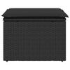 Vidaxl Gartenhocker mit Kissen, Schwarz, 55x55x37 cm, Polyrattan