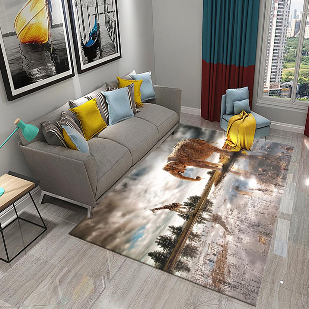 Family Bedroom Living Room Floor Mat Bathroom Kitchen Non-slip Rug Dream Elephant Rug Magic Animal Rug