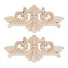 2Pcs Flower Carved Long Onlay Applique Carving Decal Furniture Decoration (#1: 16*7.5cm)