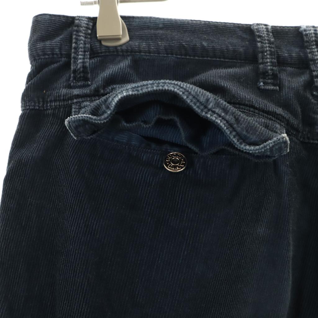 Gucci Made In Italy Corduroy Cargo Pants 44 Navy System Button Fly Men's Used