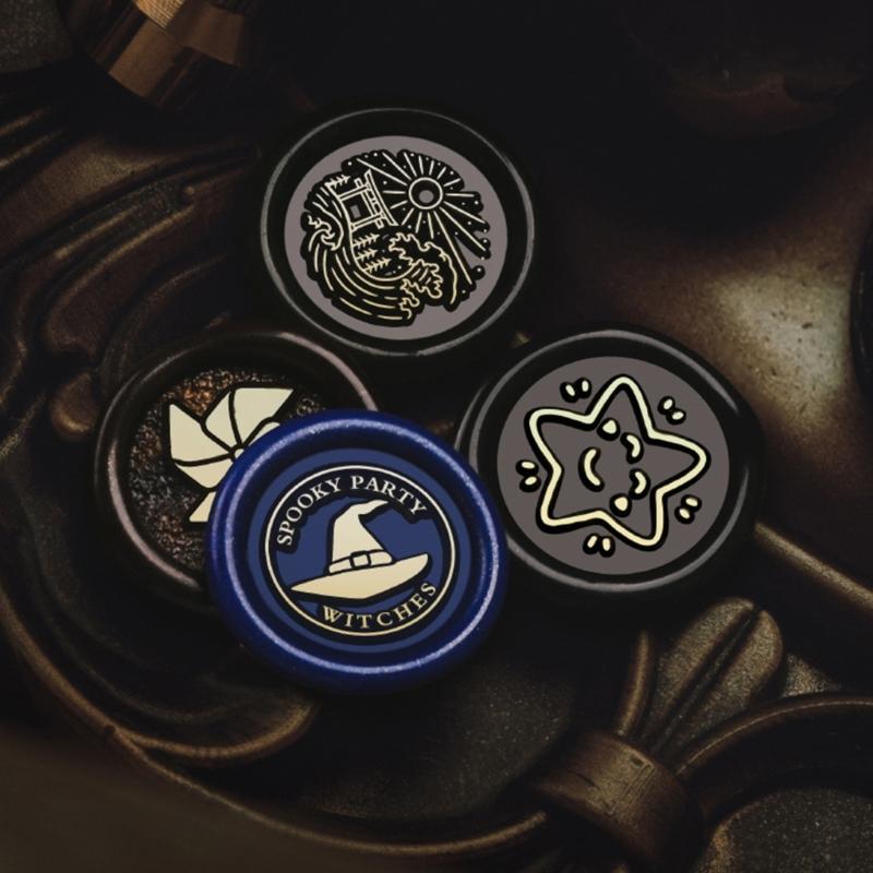 6Pcs Christmas Themed Stamp Head for Wedding Invitations Christmas Card Envelope Decoration Embossed Sealing Stamp