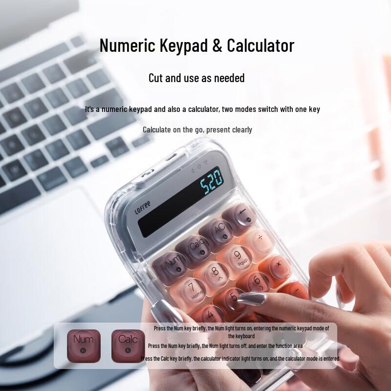 LOFREE EH121 Silver Tube Lipstick Wireless Mechanical Numeric Keypad Calculator