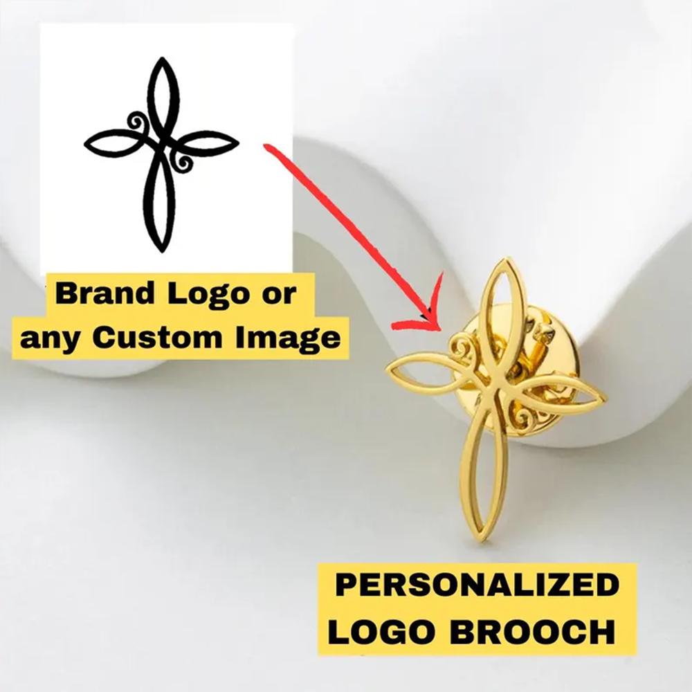 Personalized Company Painting Image Custom Brooch Lapel Pins Stainless Steel Collar Pin Gift Badges Jewelry for Clothes