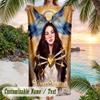 Lana Del Rey Beach Towel, Personalized Custom Name Text, Quick Dry Large Absorbent Towel For Beach Pool
