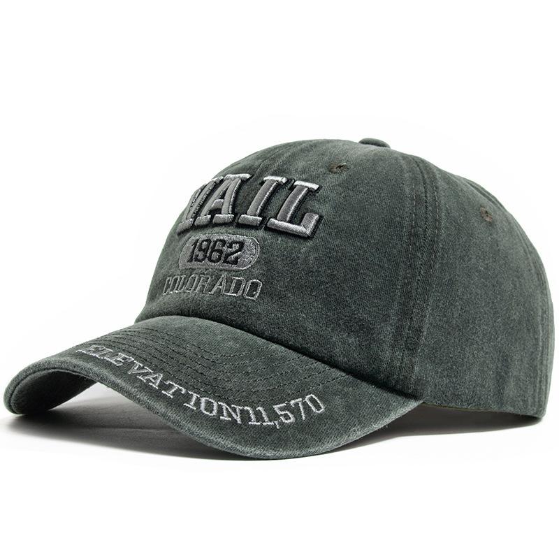 Embroidered baseball cap men washed cotton do old denim cap women