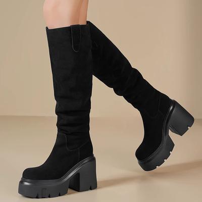 High Heels Women's High Boots Platform Fashion Knee High Shoes  Winter Pumps Trend Chelsea Boots New Elegant Mujer Botas