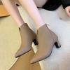2024 Hot Sale Ladies Shoes Ankle Women's Boots Fashion Back Zip Office and Career Sexy Pointed Toe Plus Size Shoes for Women