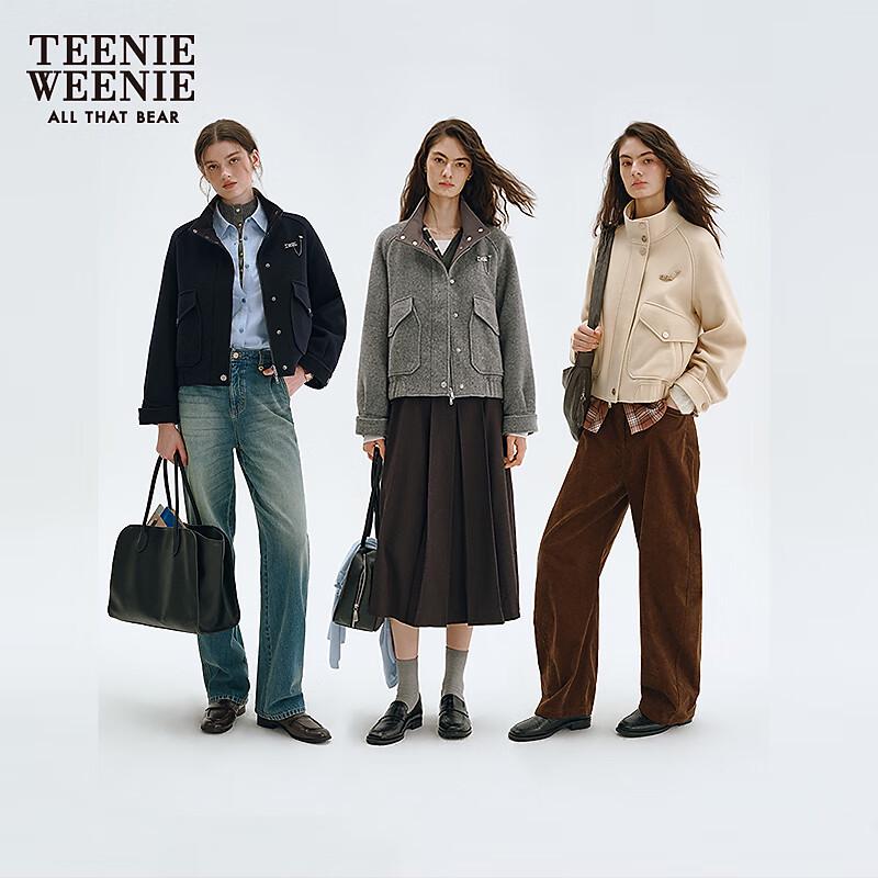 Teenie Weenie Women's Woolen Stand-Up Collar Jacket