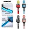 Professional Wireless Bluetooth Karaoke Microphone Colorful Lighting Singing Recorder Music Player For Ktv Birthday Party