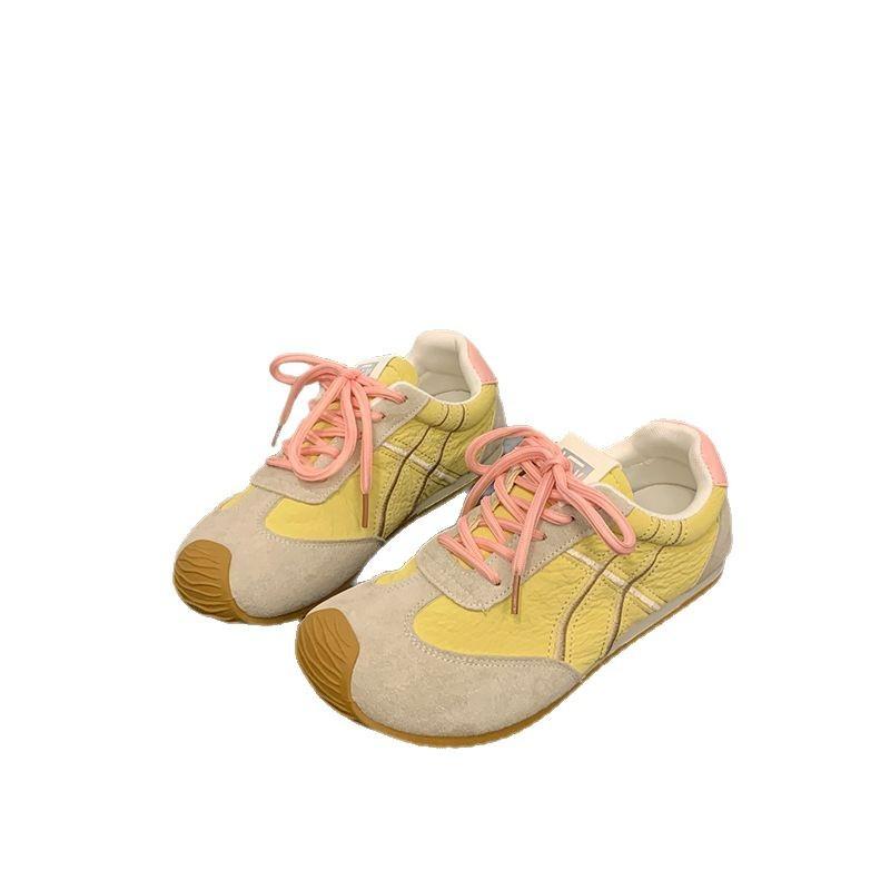 2025 spring German training shoes women's shoes new popular retro color matching fashion Forrest Gump shoes versatile white shoes board shoes