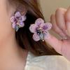 1 Pair Stud Earrings Sparkling Bright Lightweight Ear Studs Flower Shape Concert Earrings Jewelry