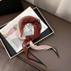 Folded silk scarf women's spring and summer new thin scarf small scarf versatile fashion commuter color matching small shawl tied bag streamer