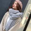 Windproof Thermal Neck Warmer Solid Color Long Scarves Fashion Wrap Shawls  For Women