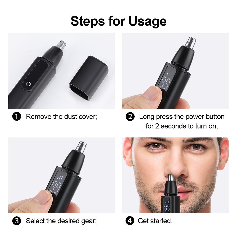 Electric Nose Hair Clipper Rechargeable Automatic Shaving Nose Trimmer Unisex Professional Washable Painless Nose Hair Trimmer