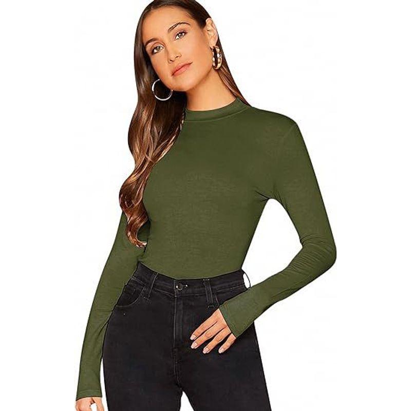 Solid Color round Neck Long Sleeved Top Women Pure Color round Neck Long Sleeve Top