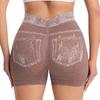 Denim-Style High-Waisted Tummy Control Peach Butt Lifting Yoga Shorts