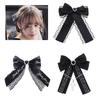 Hair Clip Bow Y2K Ribbon Bangs Clip Sweet Girls Duckbill Clip Headdress Hair Accessories Rhinestones Hairpin