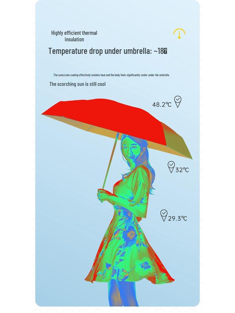 Compact Six-Fold Mini Vinyl Sunshade Umbrella for Women - Customizable High-End Parasol for Rain or Shine