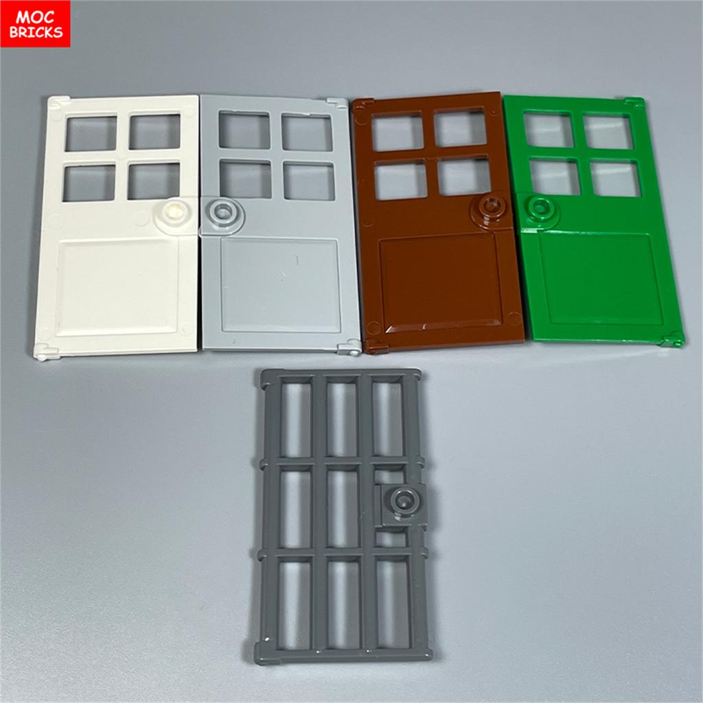 MOC Bricks Door 1x4x6 Window Fence Gate DIY Garden House Architecture Accessories Building Blocks Children's Toys