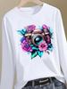 (Asian Size) Trend Style Cute Graphic Tee Women Autumn Winter Spring Casual Fashion Top O-neck Clothing Print T Shirt Long Sleeve T-shirts