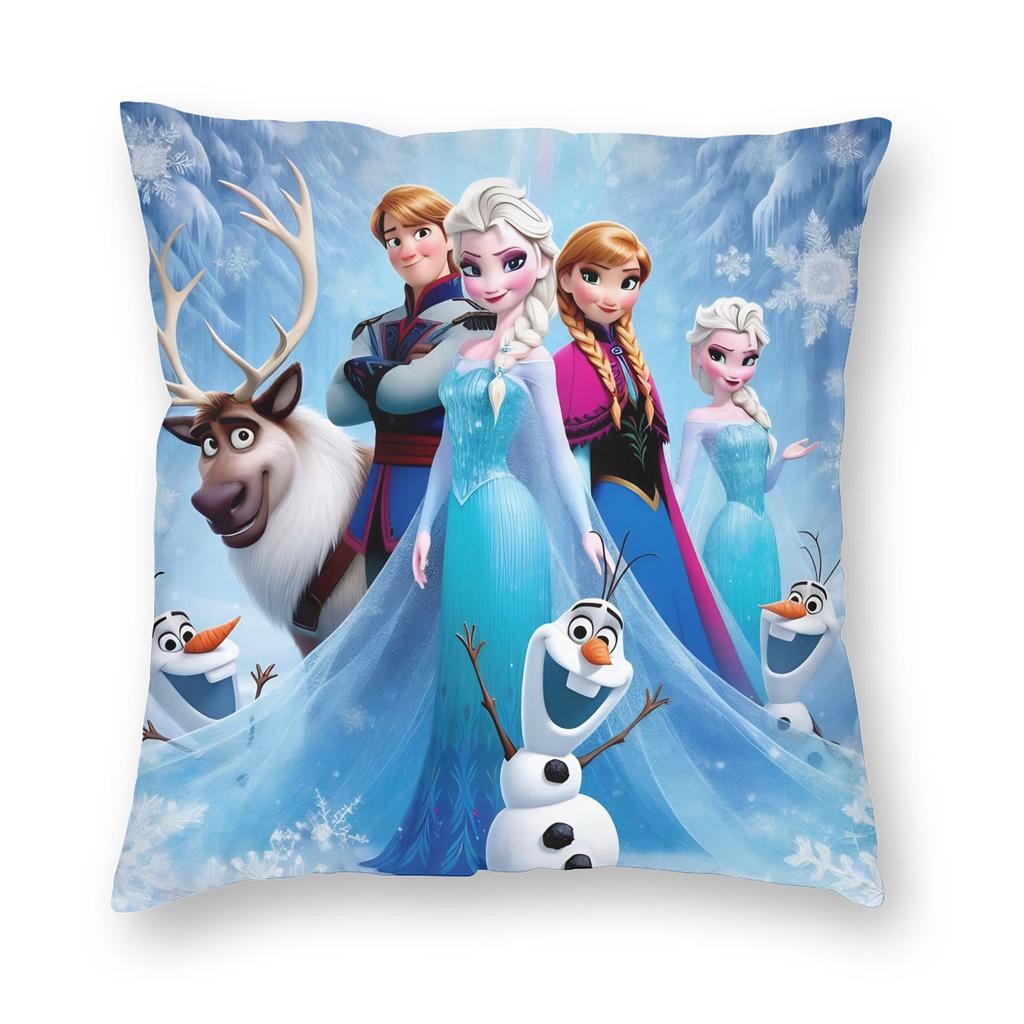 Elsa and Anna Frozen Pillowcase Double-sided Printing Polyester Cushion Cover Decorations  Throw Pillow Case Cover Home Zipper