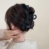 Korean Fashion Fabric Ribbon Hair Bow Hairpin For Women Sweet Girls Hair Clips Black White Bow Top Clips Female Hair Accessories