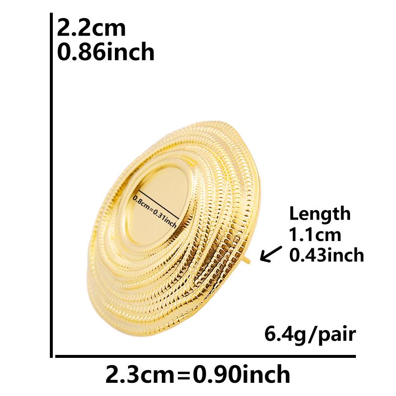 6pcs Real Gold Plated Geometric Round Oval Heart Blank Settings DIY Stone Enamel Crystal Stainless Steel Ear Studs For Women Men