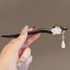 New Chinese Style Crystal Lotus Tassel Hairpin Elegant Ancient Step Shake Hair Stick Hanfu Updo Elegant Women Retro Hair Ornaments