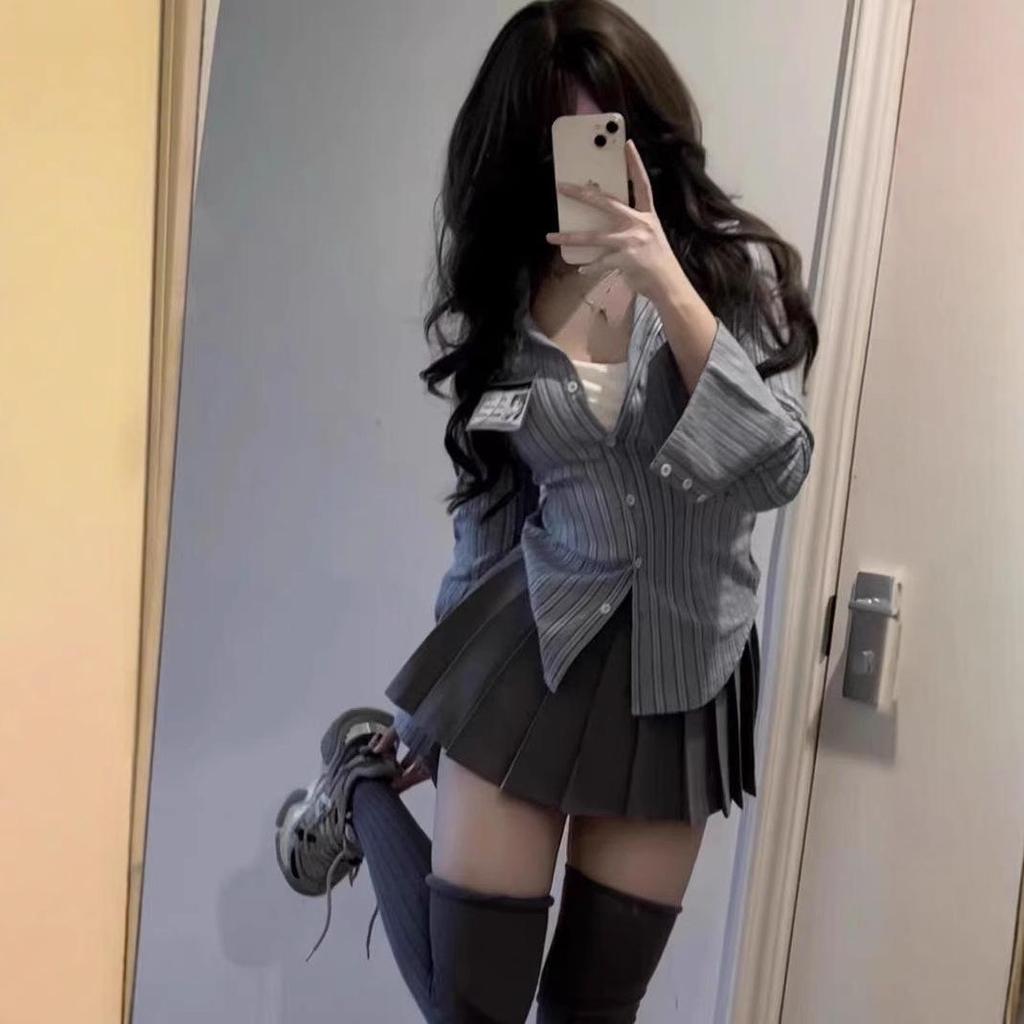 Košile s pruhovaným pasem Pure Desire - Unikátní top s dlouhým rukávem pro ženy na jaro/léto '23