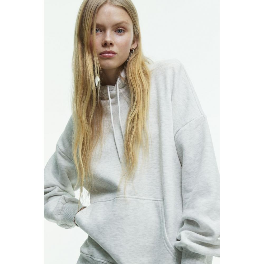 

Толстовка HM Oversized Светло-Серый Меланж
