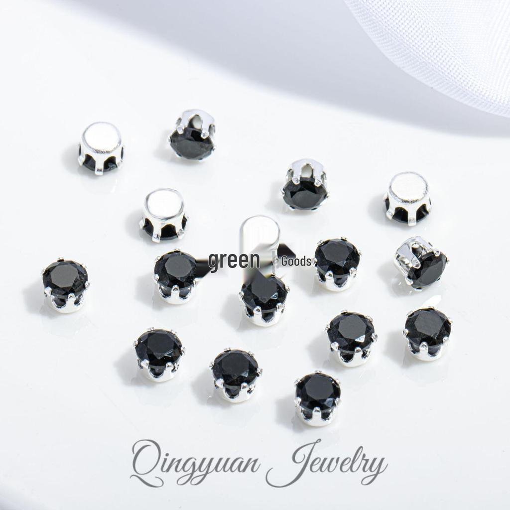 Round Claw Zircon Crystal DIY Jewelry Accessories for Bracelets, Necklaces, Wedding Dresses, and Dance Costumes