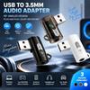 90 Degree Headphone Audio Converter Male to Female USB Audio Dongle  Video Calls
