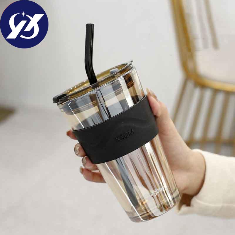 Northern Lights Straw Glass Large-capacity Household Water Cup Coffee Simple Fason Cup