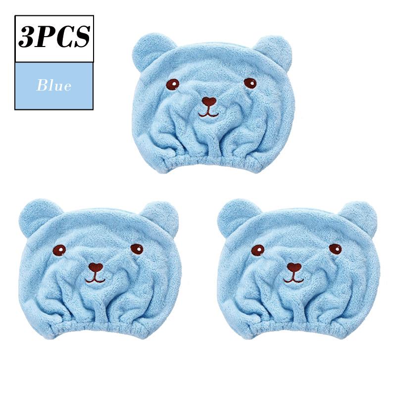 FASHION Lovely Little Bear Hair Drying Cap Towel Microfiber Quickly Dry Hair Shower Hat Wrapped Towels Bathing Cap Bathroom Accessories