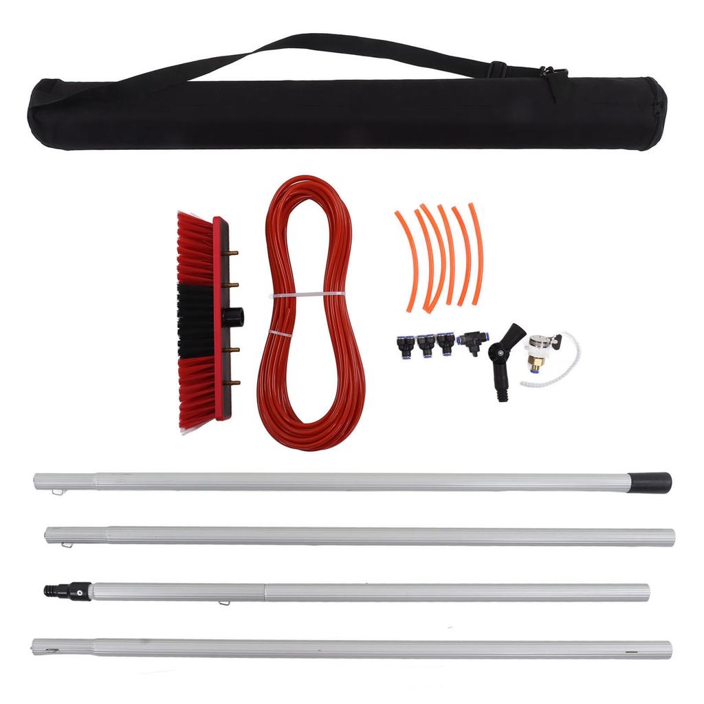 Water Fed Brush Spray Washer Titanium Alloy Easy To Use Water Fed Pole Kit for Cleaning Window